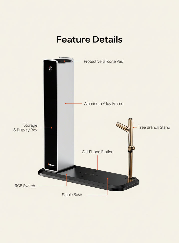 Headphone Stand with Wireless Charger 3-in-1