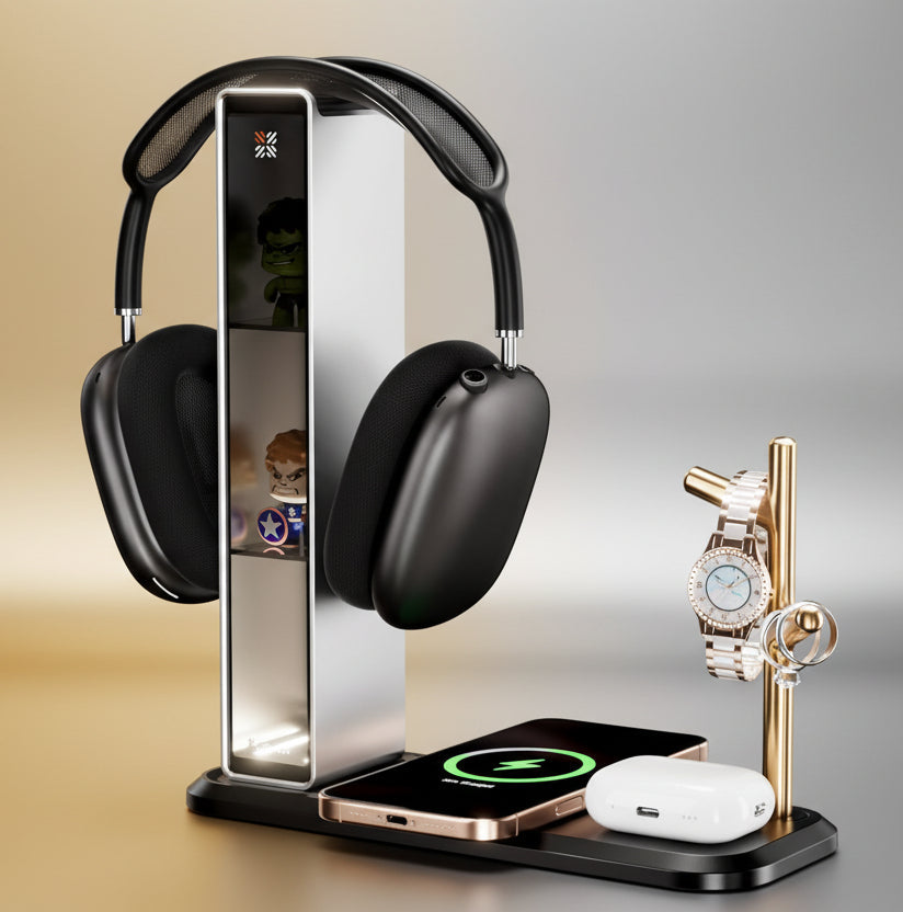 Headphone Stand with Wireless Charger 3-in-1